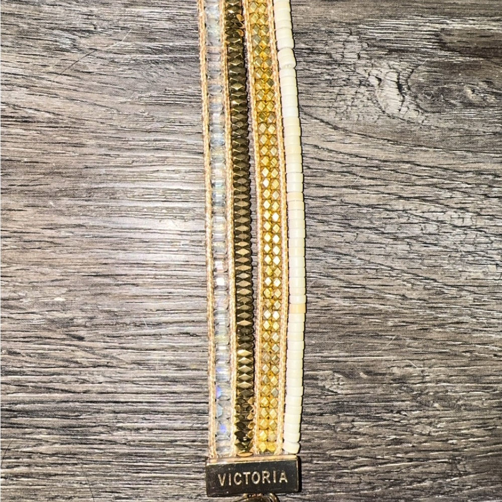 Victoria Emerson Gold and Cream Bracelet